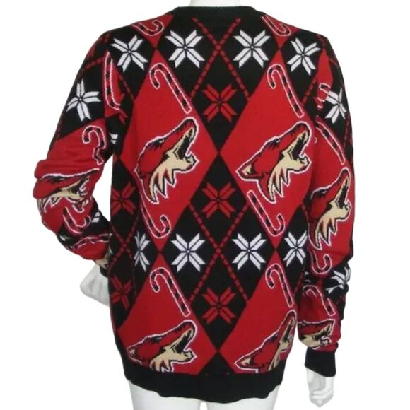 ARIZONA COYOTES Sweater, M, Red/Black, Howling Coyote head, Acrylic, Long sleeve - Picture 5 of 9